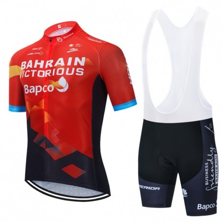 Conjunto Maillot + Culotte Corto con tirantes 2021 Team Bahrain Victorious N001